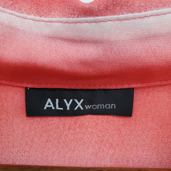 ALYX Womens Button Up Colorful Striped Sheer Blouse Top Size L Roll Tab Sleeve - Picture 10 of 13